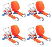 Lot de 4 sangles de serrage professionnelles à cliquet 2 000 kg Conforme à la norme EN 12195-2