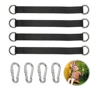 Lot de 4 sangles de suspension pour hamac avec 4 anneaux en D pour l'intérieur et l'extérieur