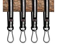 Lot de 4 sangles de suspension robustes pour balançoire d'arbre, 55 cm, peut supporter 200 kg avec mousqueton, parfait pour balançoire d'arbre, balançoire en corde, hamac, planche