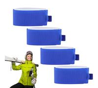 Lot de 4 sangles de transport pour ski, attaches de planche à neige, porte-skis, sangles de transport réglables, sangle de transport pour un transport facile, accessoires de ski