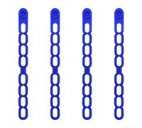 Lot de 4 sangles en silicone avec longueur réglable et bouton autobloquant pour organiser en toute sécurité les boîtes à déjeuner et les couvercles de mijoteuse (bleu)
