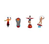 Lot de 4 Santons Village de Noël "Cirque" 20cm Multicolore