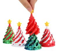 Lot de 4 Sapins de Noël 3D Déboîtables Jouets Mini Sapin Jouet Fantaisie Noel Cadeau Original pour Enfants et Adultes Décoration Ludique pour Noël et Calendrier de l’Avent