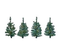 Lot de 4 sapins lumineux de jardin - 50 cm - 40 LED - Décoration de Noël - Sapins artificiels éclairés à LED - Pour l'extérieur