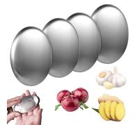 Lot de 4 savons en acier inoxydable, barre de savon en acier, barre de savon en métal, absorbeur d'odeurs en métal pour éliminer l'odeur d'oignon, poisson, ail des mains et de la peau, gadgets de