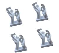 Lot de 4 sculptures de Noël multi-usages avec chiffres 67, blanc