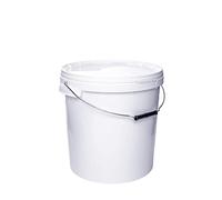 Lot de 4 seaux de 20 l avec couvercle - Coloris : blanc signalisation similaire à RAL 9016