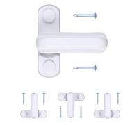 Lot de 4 sécurités de fenêtre MFT en forme de T - Verrou Pour fenêtres et portes - Protection anti-effraction par verrouillage des fenêtres - Sécurité enfant de porte et de fenêtre - Blanc (RAL 9016)