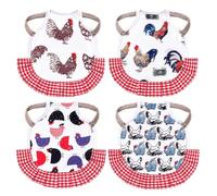 Lot de 4 selles de poule avec sangles élastiques | Tabliers de poulet en polyester pour poules, petites, moyennes et grandes, 22 x 19 cm