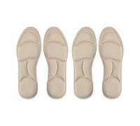 Lot de 4 semelles 5D en mousse à mémoire de forme de massage épaississantes, respirantes et confortables, adaptées pour les semelles à talons hauts (beige, 41-42)