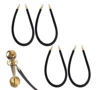 Lot de 4 séparateurs de ligne de file d'attente portables en velours noir de 32 mm d'épaisseur pour événements, musées, hôpitaux, aires de jeux, 100 cm de long