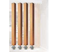 Lot de 4 séparateurs de pièce modernes à lattes en bois pour bureau, escaliers, lofts et porches - Panneaux décoratifs de 220 cm de haut