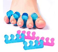 Lot de 4 séparateurs d'orteils en gel pour homme et femme - Réutilisables pour se chevaucher les orteils, les oignons, les orteils en marteau, le soulagement de la douleur des pieds, la pédicure
