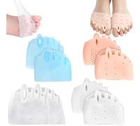 Lot de 4 séparateurs d'orteils en silicone pour femme, séparateurs d'orteils en silicone, respirants et doux, coussinets correcteurs d'orteils en silicone pour homme et femme (mélange de 4 pièces)