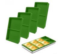 Lot de 4 séparateurs en silicone compatibles avec les plateaux moyens et petits, permettant des portions uniformes des aliments et économisant du temps de préparation de la cuisine (vert)