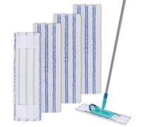 Lot de 4 serpillères de rechange en microfibre pour balai à franges de 40 cm, pour le nettoyage des sols tels que le bois dur, le stratifié, le carrelage