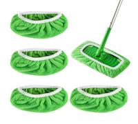 Lot de 4 serpillères de rechange pour balai Swiffer, réutilisables, lingettes universelles humides et sèches, pour le nettoyage des surfaces, planchers en bois (vert)