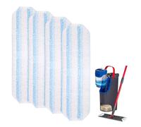 Lot de 4 serpillères de rechange pour Vileda H2PrO / O-Cedar H2PrO - En microfibre - Enlève rapidement les taches - Pour tous les sols durs - Lavable en machine