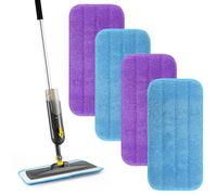 Lot de 4 serpillères en microfibre pour Swiffer WetJet - Réutilisables - Lavables en machine - Pour bois dur, stratifié, carrelage - 30 x 14 cm