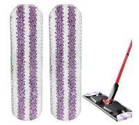 Lot de 4 serpillères en microfibre pour Vileda H2PrO et O-Cedar H2PrO - Lingettes de rechange douces lavables et réutilisables - Pour tous les sols durs (violet x 2)