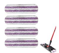 Lot de 4 serpillères en microfibre pour Vileda H2PrO et O-Cedar H2PrO - Lingettes de rechange douces lavables et réutilisables - Pour tous les sols durs (violet x 4)