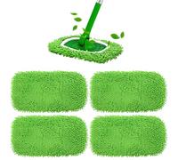 Lot de 4 serpillères en microfibre réutilisables pour Swiffer Sweeper, 25,5 x 11,5 cm, lavables, en microfibre, pour le nettoyage des sols durs/sols en bois