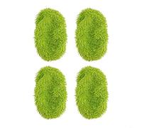 Lot de 4 serpillères réutilisables en microfibre pour balai Swiffer - Chiffons de nettoyage humides et secs - Recharges lavables pour sols ménagers (vert)