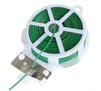 Lot de 4 serre-câbles verts avec cutter pour plantes de jardin, 30 m ou 50 m, réutilisables pour tomates, fleurs grimpantes, vignes grimpantes (30 m x 4)