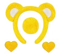 Lot de 4 serre-tête et queue d'ours en peluche unisexe - Accessoire de costume amusant pour les fêtes, les vacances, les anniversaires, Thanksgiving