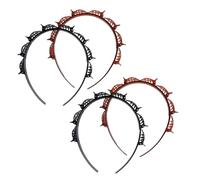 Lot de 4 serre-têtes à double frange avec 8 petites pinces, outils de tressage double couche pour cheveux bouclés, épais, accessoires pour cheveux, noir et marron rougeâtre