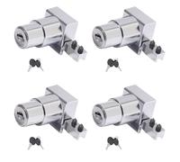 Lot de 4 serrures de vitrine avec clé en verre, serrure simple et double pour porte coulissante en verre