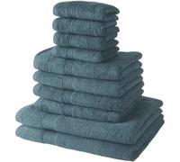 Today Ensemble de serviettes de bain Lot 10 pièces 100% coton Tailles 30x50/50x90/70x130 Paon
