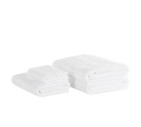 Lot De 4 Serviettes De Bain En Coton Blanc Atai Blanc
