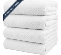 Lot De 4 Serviettes De Bain En Microfibre Ultra Douces,Très Absorbantes,Légères Et À Séchage Rapide,Pour Le Corps,Le Sport,Le Yoga,Le Spa,Le Fitness,(68,6 X 137,2 Cm) (Blanc)