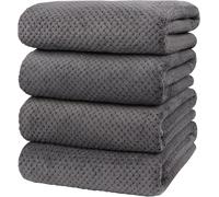 Lot De 4 Serviettes De Bain En Microfibre Ultra Douces,Très Absorbantes,Légères Et À Séchage Rapide,Pour Le Corps,Le Sport,Le Yoga,Le Spa,Le Fitness,(68,6 X 137,2 Cm) (Gris)