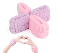 Lot de 4 Serviettes de Poignet pour le Lavage du Visage,Rubans de Lavage pour Poignet,Ceinture de poignet en Microfibre,pour le Lavage du Visage,Lavage du Visage pour Douche Maquillage,Yoga,Sports