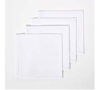 Lot de 4 serviettes de table 100% coton Blanc