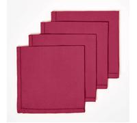 HOMESCAPES Serviette de Table en Tissu Coton, Lot de 4, Linge de Table uni, Prune 45x45 cm