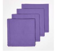 Lot de 4 serviettes de table 100% coton Violet