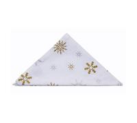 HOMESCAPES Serviette de Table de Noël en Tissu Coton, Lot de 4, Blanc Flocons de Neige, Décoration de Table de Noël