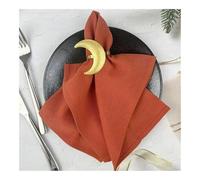 Lot de 4 serviettes de table lavables 100 % coton pour dîner, mariage et fête Motif Noël Rouge rouille 40 x 40 cm