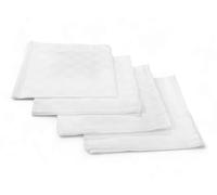 Lot de 4 serviettes en coton blanches, serviettes en tissu, 42 x 42 cm, Flandre, ourlet sur 4 côtés, 100 % pur coton