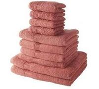 Today Lot de serviettes 4 invité (30x50) + 4 bain (50x100) + 2 draps (70x130) 100% coton Terracotta