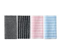 Lot de 4 serviettes longues double face pour gommage corporel - Pour homme et femme - Nettoyage de la peau - Pour les soins personnels du spa et des voyages