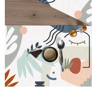 Lot de 4 - Set de table en vinyle vert motif design 30x50 cm - Face - 99DECO
