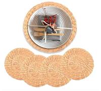 Lot de 4 Set de Table XXL en jonc de mer tressé (Rond)