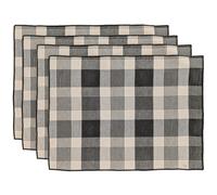 Lot de 4 sets de table 37x50 cm collection NESS en coton fil teint à carreaux vert kaki