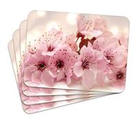 Lot de 4 sets de table 40 x 30 cm Golden Flower 1 dessous de table lavables - Le dos en liège résistant à la chaleur résiste à des températures de 100 °C, ne glisse pas - Sets de table pour la cuisine