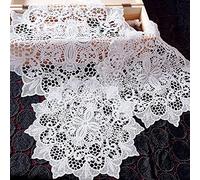 Lot de 4 Sets de Table à Broder en Dentelle Blanche Dessous de Verre Rond en Forme de Fleur Tapis de Table Crochet Complet Coasters Salle à Manger Cuisine Banquet Décoration de Mariage 30 cm