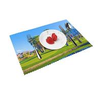 Lot de 4 sets de table antidérapants pour salle à manger, cours de golf, cuisine, Noël, intérieur et extérieur, pour table de salle à manger